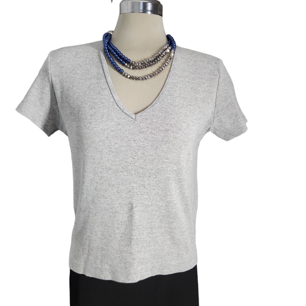 AU COTON Grey Short sleeve  T Shirt  Size 2